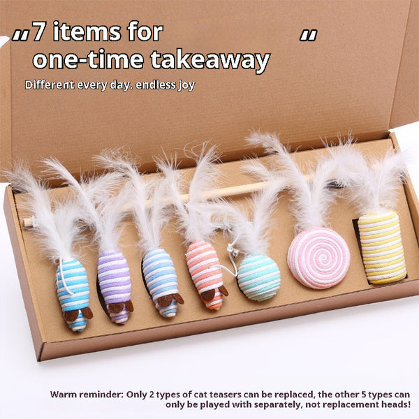 7-Piece Mouse Cat Toy Gift Set Interactive Play
