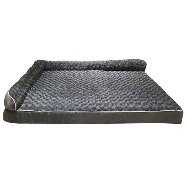 L-Shaped Velvet Pet Sofa Bed with Washable Cover