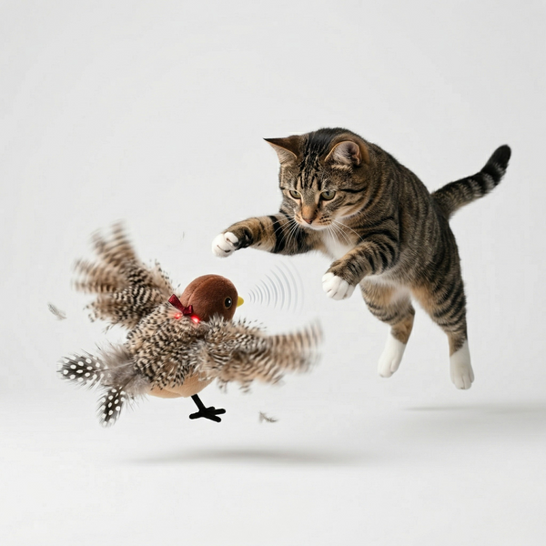 Interactive Flapping Bird Cat Toy with Motion Activation