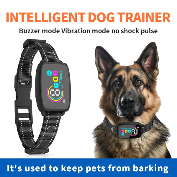 Rechargeable Smart Anti Bark Dog Collar Waterproof Display