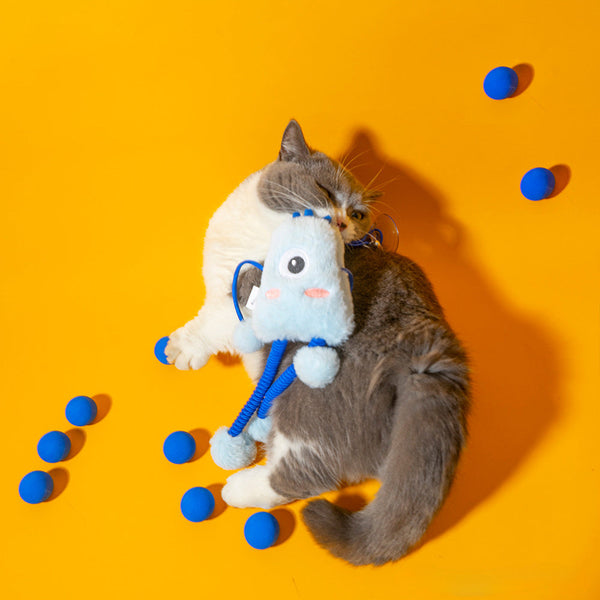 Plush Telescopic Cat Toy with Bell and Catnip