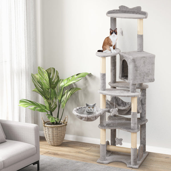 69 Inch Multi-Level Cat Tree Top Perch Cozy Condo Tower