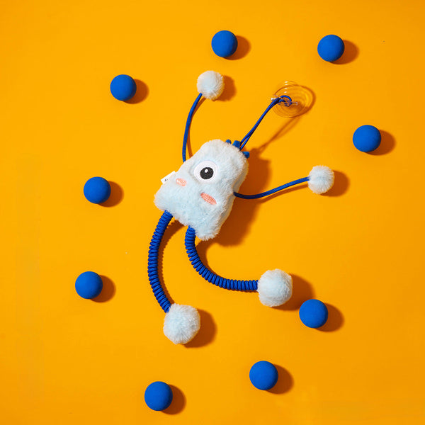 Plush Telescopic Cat Toy with Bell and Catnip