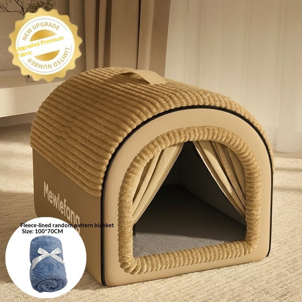 Thick Enclosed Cat Bed Four Season Warm Pet Nest