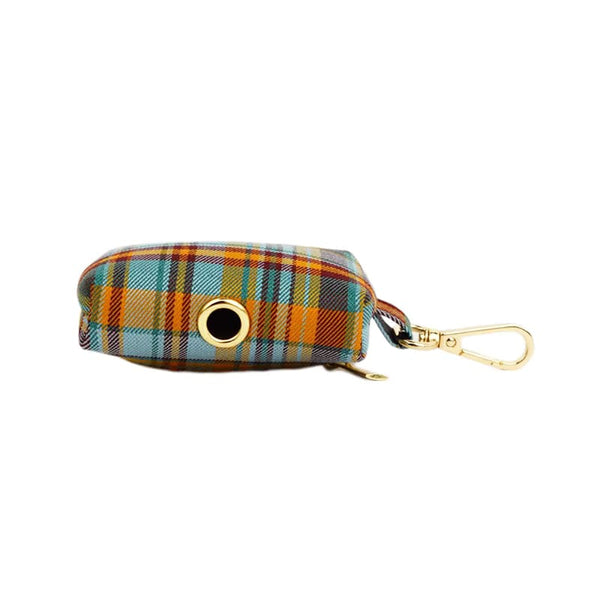 Blue Plaid Dog Harness and Leash Set Adjustable
