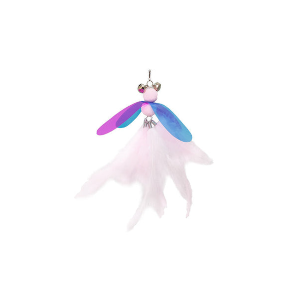 Retractable Fairy Feather Cat Teaser Wand Toy Fluffy