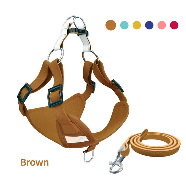 Reflective Dog Harness Leash Set Vest Type Adjustable Pet Walking