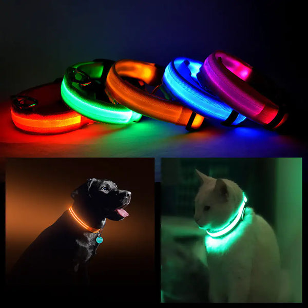 LED Pet Safety Halo Collar Light Up Reflective Dog Collar