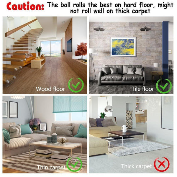 Smart LED Rotating Cat Toy Ball with Feather Bell